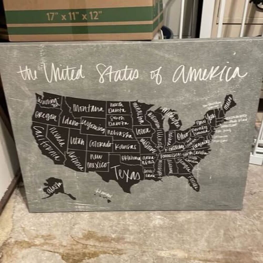 United States Map Canvas Wall Art